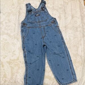 OshKosh B'gosh Blue Denim Carpenter Overalls with Patch Pockets